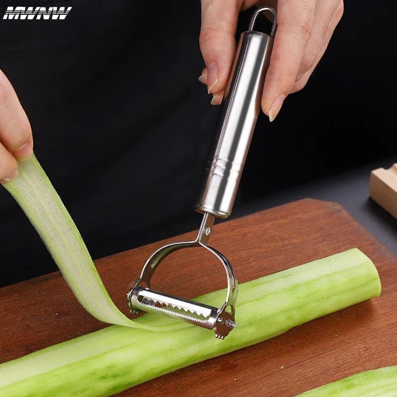 Kitchen Vegetable Peeler Stainless Steel Melon Planer Double-Head Peeler Household Multiple-Function Fruit And Vegetable Peeler