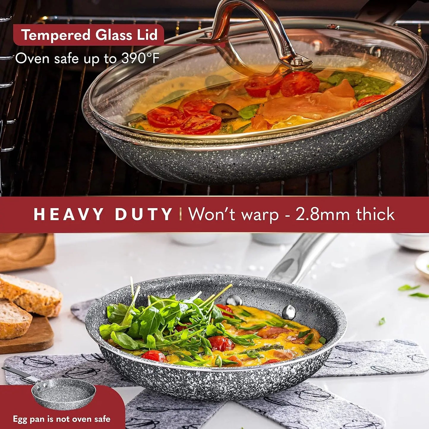 Home Hero Pots and Pans Set Non Stick - Induction  Kitchen Cookware Sets +  Sets - Non Stick,  Free, Oven
