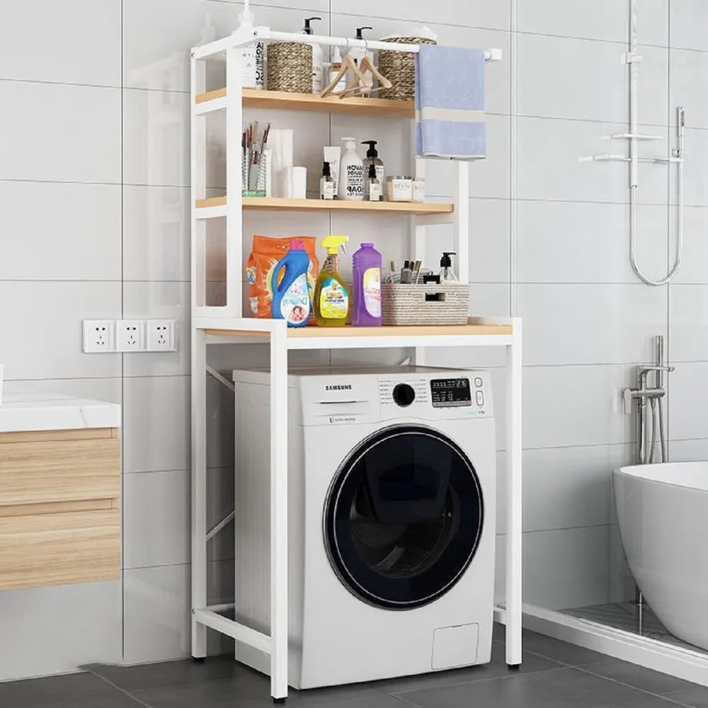 3 Tier Wooden Over The Washer and Dryer Storage Shelf Bathroom Shelf Washing Machine Storage Shelf for Laundry Room Bathroom