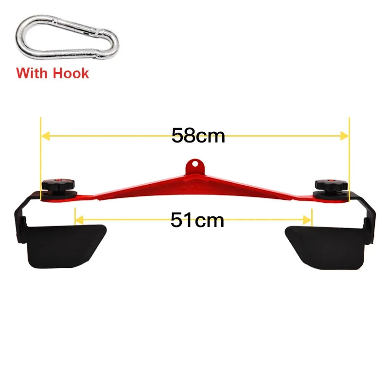 Adjustable Fitness Lat Pull Down Bar Gym Pulley Cable Machine Attachments Home Biceps Triceps Back Blaster Rowing Workout Handle