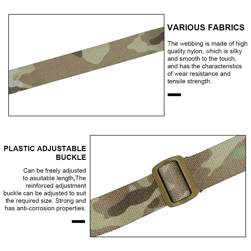 Tactical Shot Gun Belt Hunting Gear Double Point Gun Sling Shoulder Strap Rifle Rope Belt With Metal Buckle Hunt Accessories