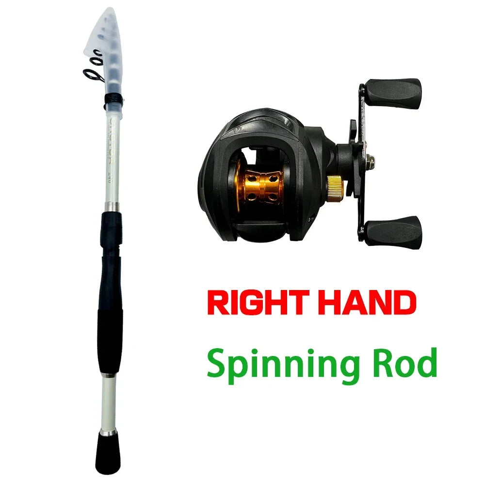 Telescopic Lure Fishing Rods High Quality 1.6m-2.4m Carbon Fiber Spinning Casting Fishing Jig Baitcasting Rod Mini Travel Pesca