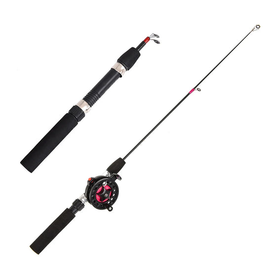Winter Ice Fishing Rods Reel for Angler Outdoor Telescopic 2 Sections Fish Pole Carbon Fiber River Shrimp Carp Ice Fishing Pole