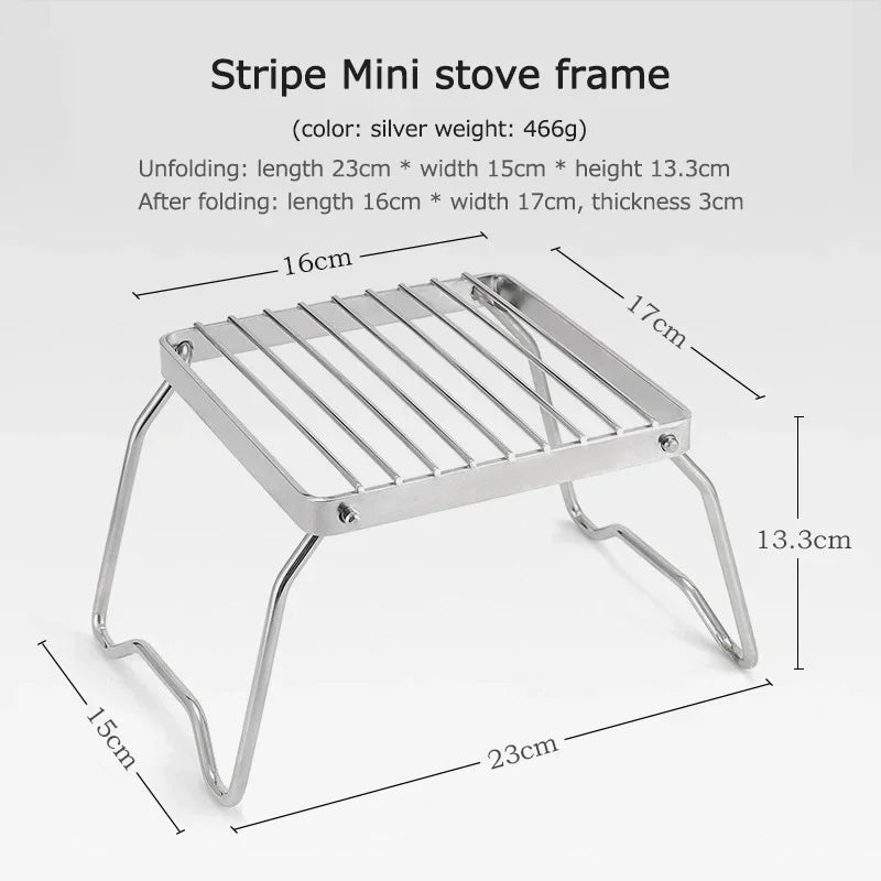 Stainless Steel Folding Grill Rack Portable Backpacking Camping Stove Oven Campfire BBQ Grill Stand Barbecue Accessories