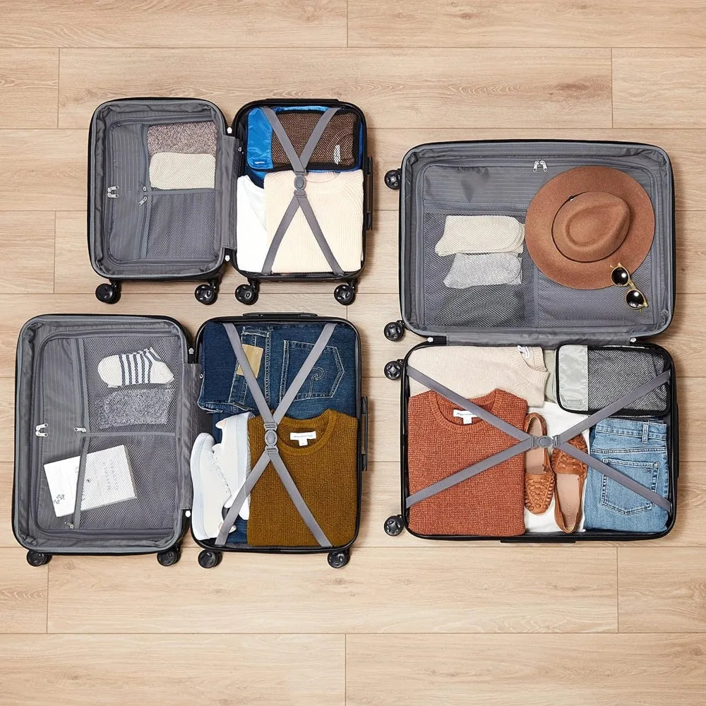 3-Piece Luggage Set (21", 26", 30"), Hardshell Suitcases With Wheels & Scratch-Resistant Surface, Four Multi-directional Wheels