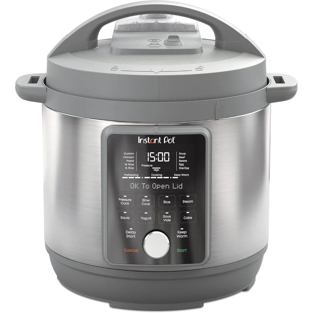 8Qt Whisper Quiet 9in1 Electric Pressure Cooker,Slow Rice Cooker,Steamer,Sauté,Yogurt Maker,Warmer & Sterilizer,Stainless Steel