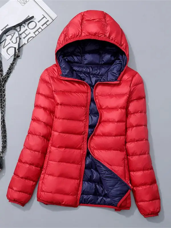 0-10℃ Women Light Weight Winter Jackets 2024 New Autumn Hooded Windproof White Duck Down Coats Ultralight Portable Puffer Parkas