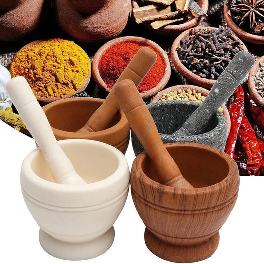 Resin Mortar Pestle Set Garlic Herb Spice Mixing Grinding Crusher Bowl Restaurant Kitchen Tools