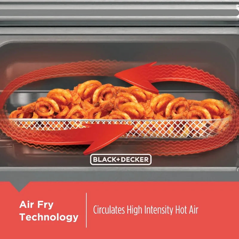BLACK+DECKER  6-Slice Crisp 'N Bake Air Fry Toaster Oven, TO3217SS