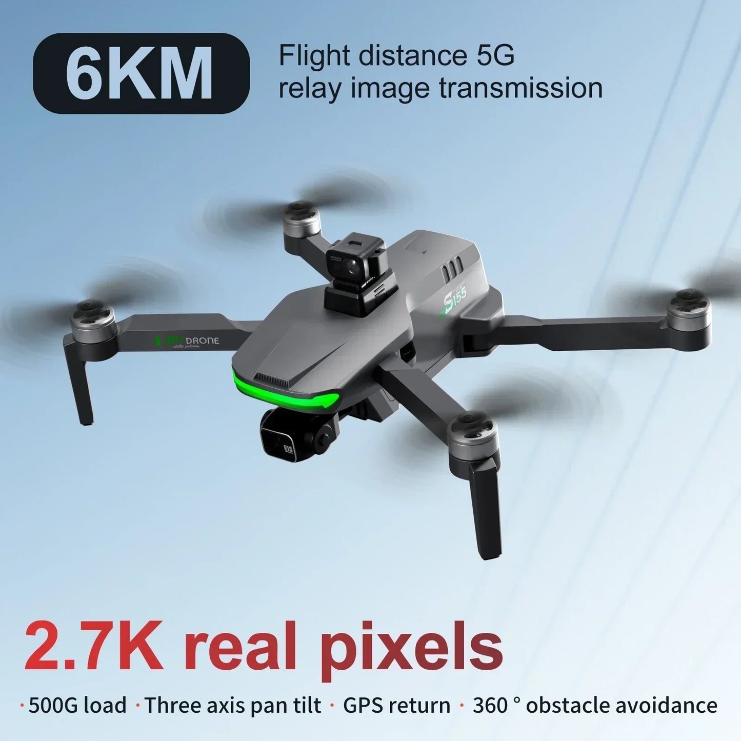 S155 3-Axis Gimbal FPV Drone 4K Professional GPS Brushless Motor Quadcopter with Camera S155 drone