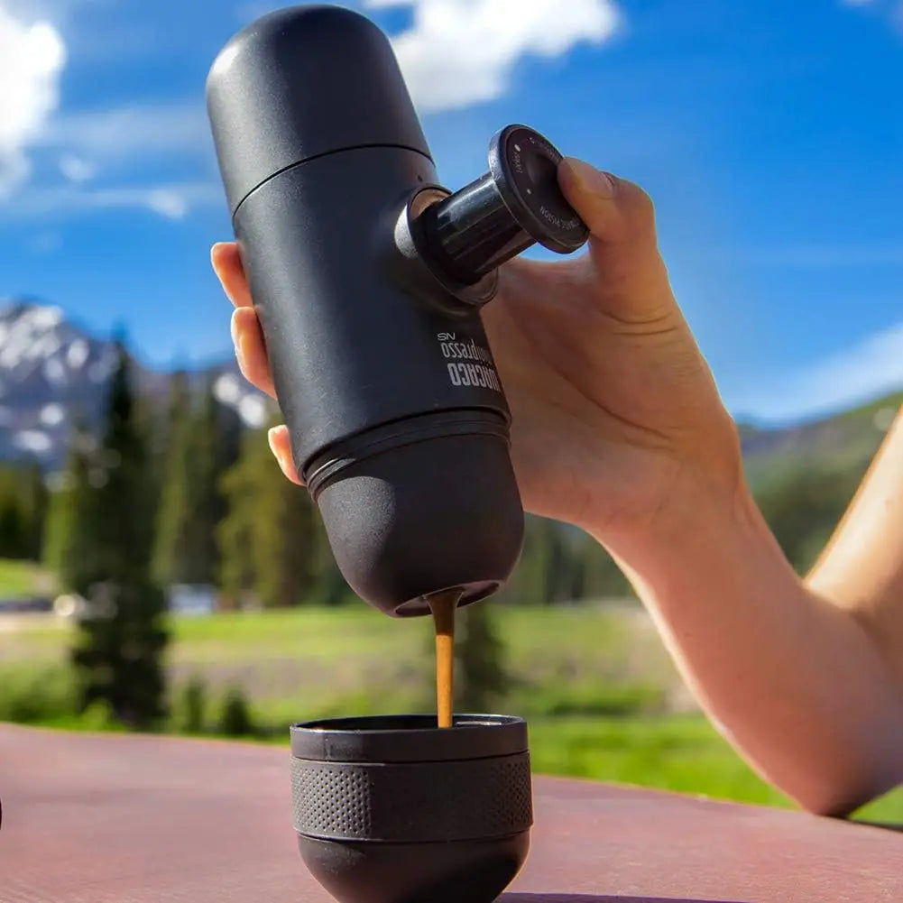 Minipresso NS, Portable Espresso Machine, Compatible Original NS Capsules, Travel Coffee Maker, Manually Operated from Piston Ac