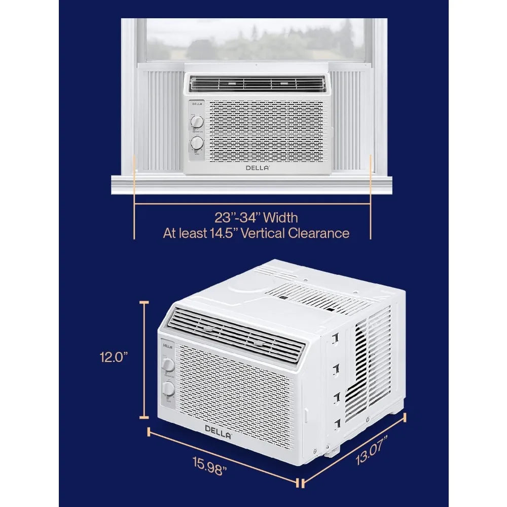 5000 BTU Window Air Conditioner Cools Up To 150 Sq. Ft, Energy Saving AC Unit, Easy Install Kit, Efficient Cooling for Room