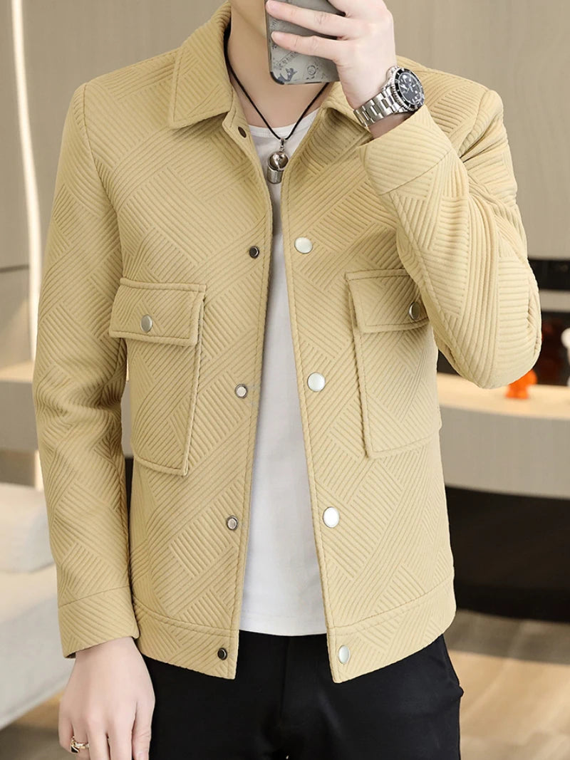 Autumn Korean Fashion Men's Jacket Slim Fit Long Sleeve Casual Business Outwear Windproof Social Streetwear Coats men clothing