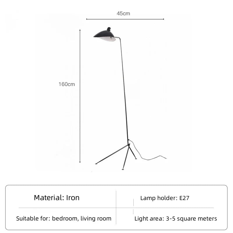 Designer Mouille Tripod Floor Light for Loft Living Room Bedroom Decor Industrial Spider Arm Standing Lamp Indoor Factory Outlet