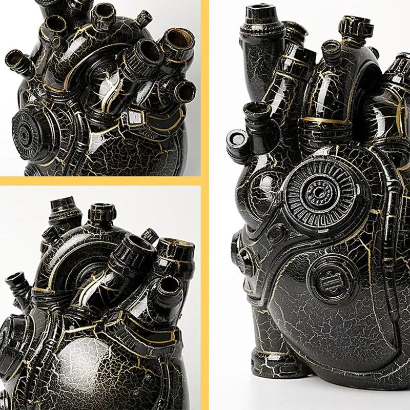 Unique Heart Vase Anatomical Heart Flowerpot Dried Flower Container Planter Resin Medical Heart Flower Vase Home Decor