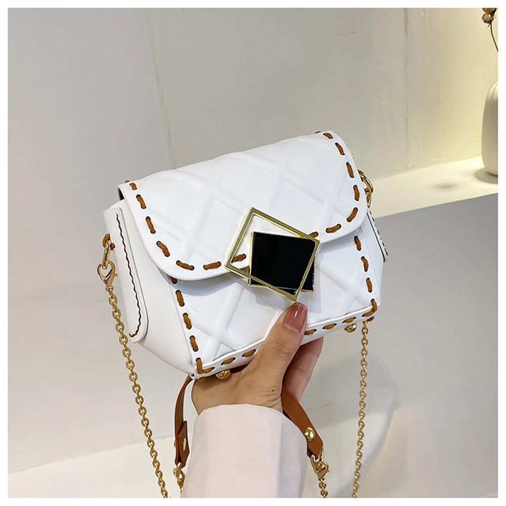 DIY Handmade PU Leather Rhombus Parts Weave Material Set Handbag Shoulder Strap Crossbody Bag Women Accessories With Hardware