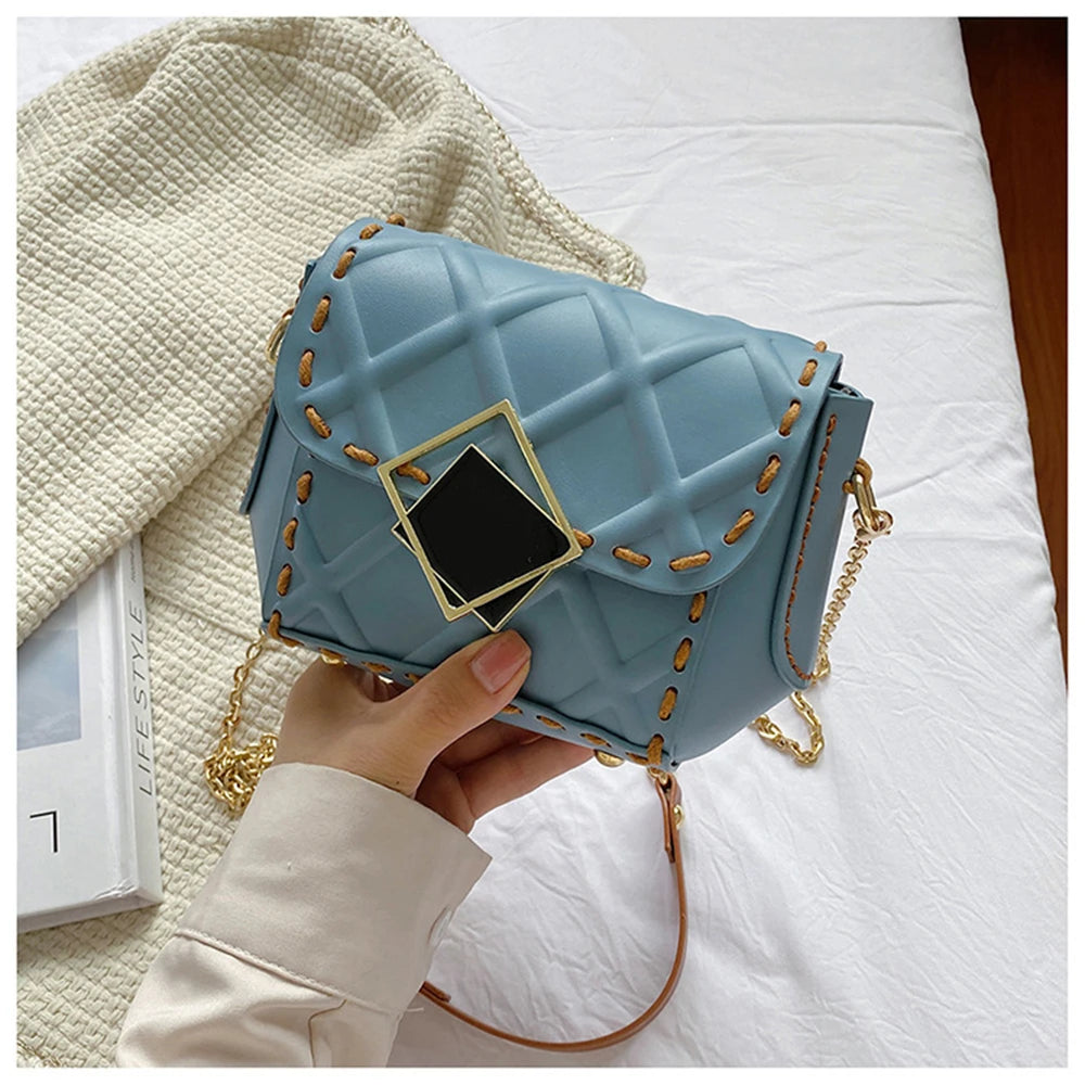 DIY Handmade PU Leather Rhombus Parts Weave Material Set Handbag Shoulder Strap Crossbody Bag Women Accessories With Hardware