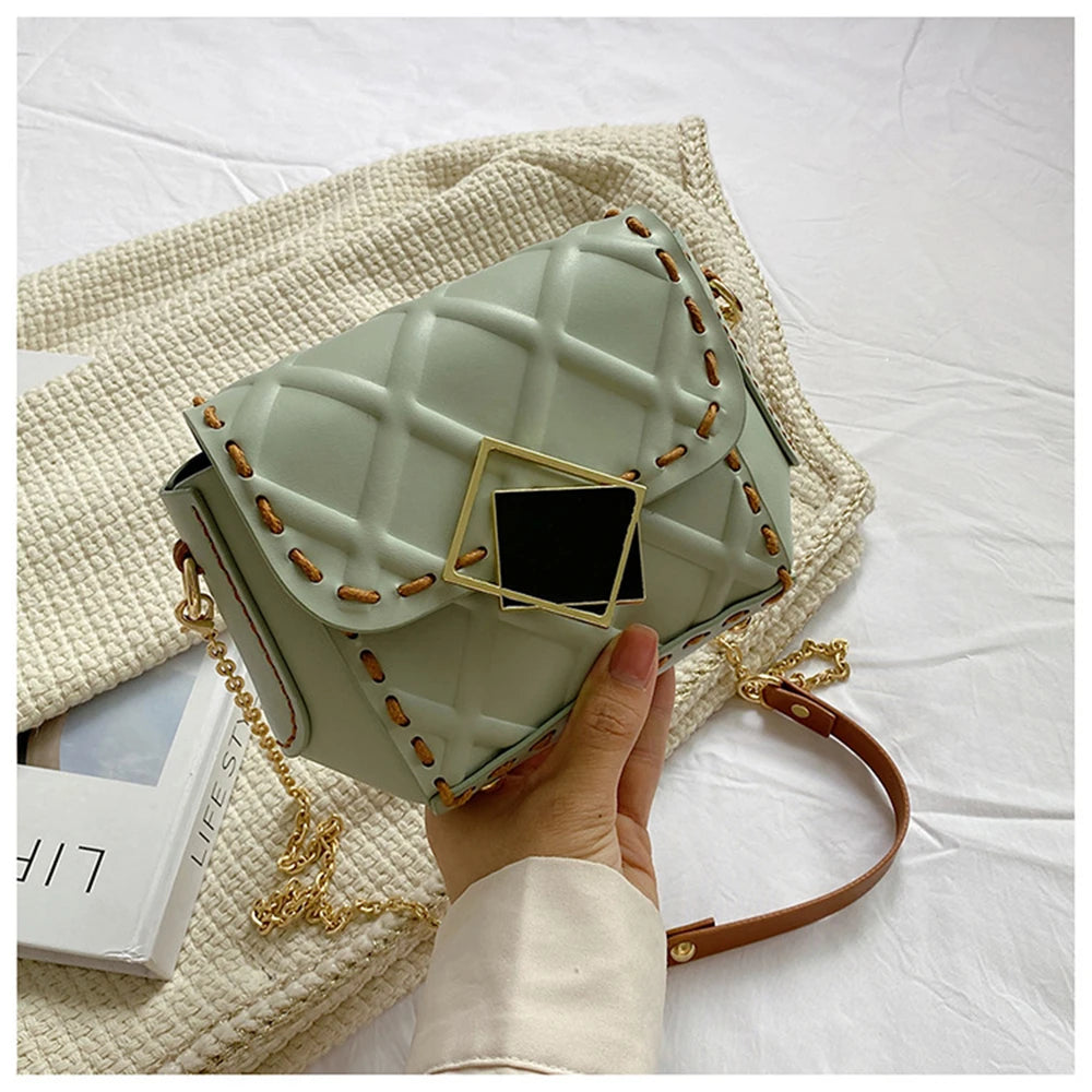 DIY Handmade PU Leather Rhombus Parts Weave Material Set Handbag Shoulder Strap Crossbody Bag Women Accessories With Hardware