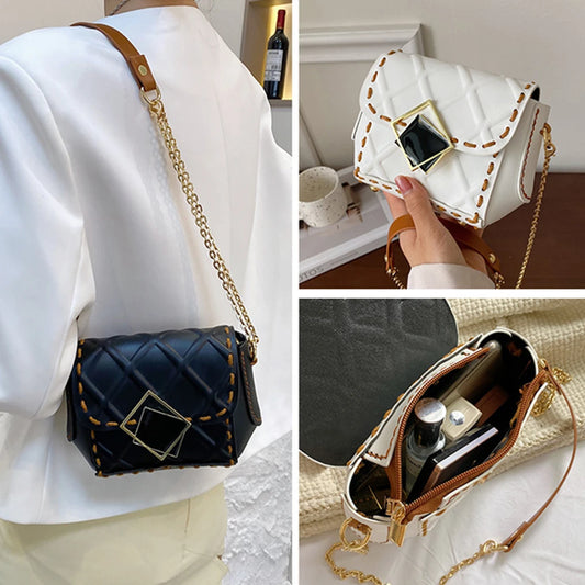 DIY Handmade PU Leather Rhombus Parts Weave Material Set Handbag Shoulder Strap Crossbody Bag Women Accessories With Hardware